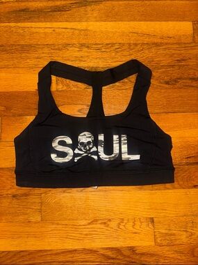 lululemon athletica Black Sports Bra with 'SOUL' Camouflage Graphic